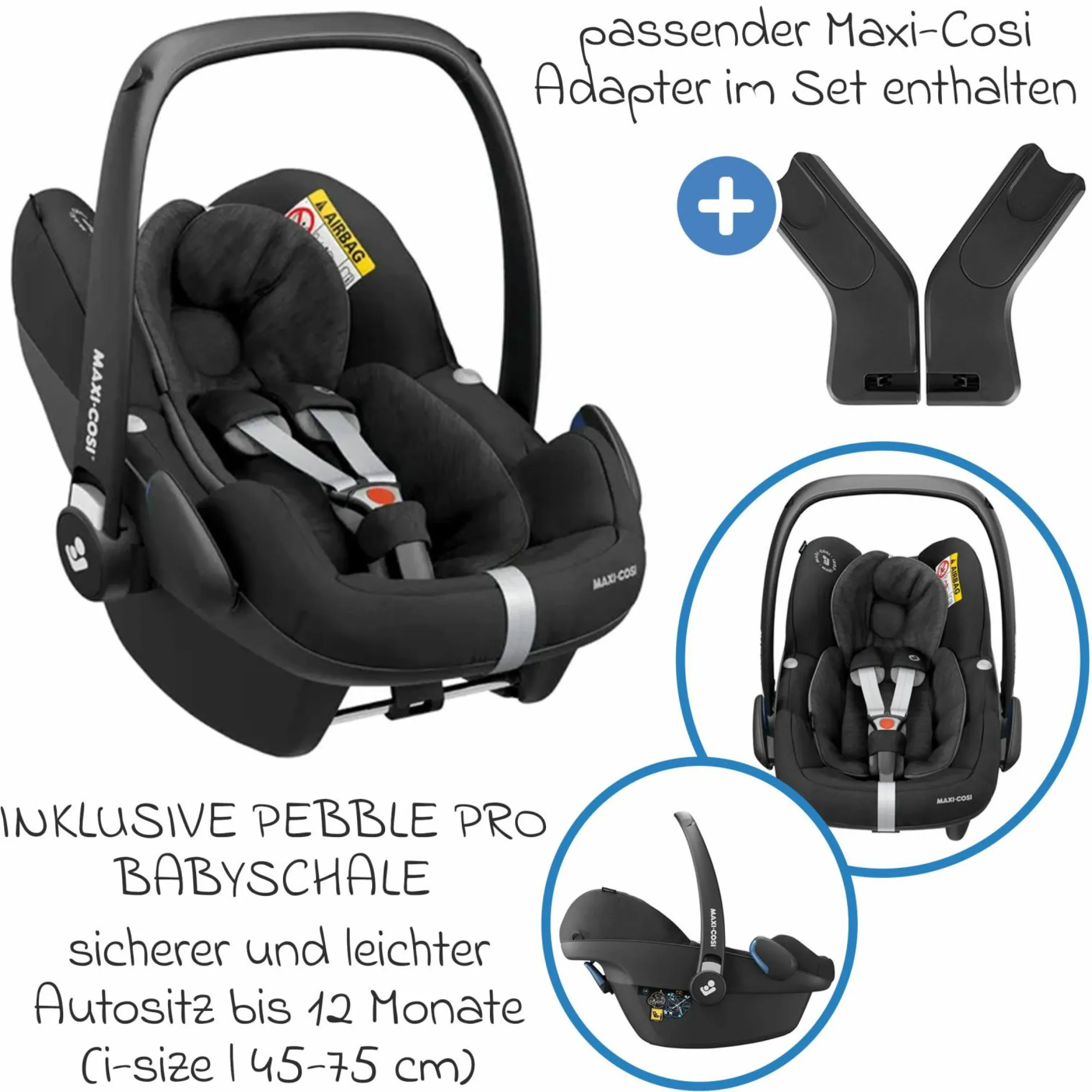 4in1 Kombi-Kinderwagen-Set Litetrax Pro bis 22 kg belastbar mit Babywanne Ramble, Babyschale Pebble Pro, Isofix-Basis, Activity-Trapez, Schmusetuch, Greifling, Adapter & Zubehörpaket - Pebble - Kollektion 2025