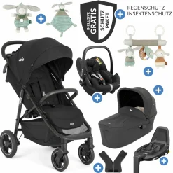 4in1 Kombi-Kinderwagen-Set Litetrax Pro bis 22 kg belastbar mit Babywanne Ramble, Babyschale Pebble Pro, Isofix-Basis, Activity-Trapez, Schmusetuch, Greifling, Adapter & Zubehörpaket - Shale - Kollektion 2025
