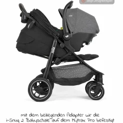 4in1 Kombi-Kinderwagen-Set Mytrax Pro bis 22 kg belastbar mit Teleskopschieber, Getränkehalter, Babyschale i-Snug 2, Babywanne Ramble, Adapter, Isofix-Basis & Zubehör Paket - Thunder - Kollektion 2025