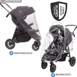 2in1 Kombi-Kinderwagen-Set Mytrax Pro bis 22 kg belastbar mit Kinderwagenkette & Ring-Greifling - Teleskopschieber, Getränkehalter, Babywanne Ramble, Adapter & Zubehörpaket - Blueberry - Kollektion 2025
