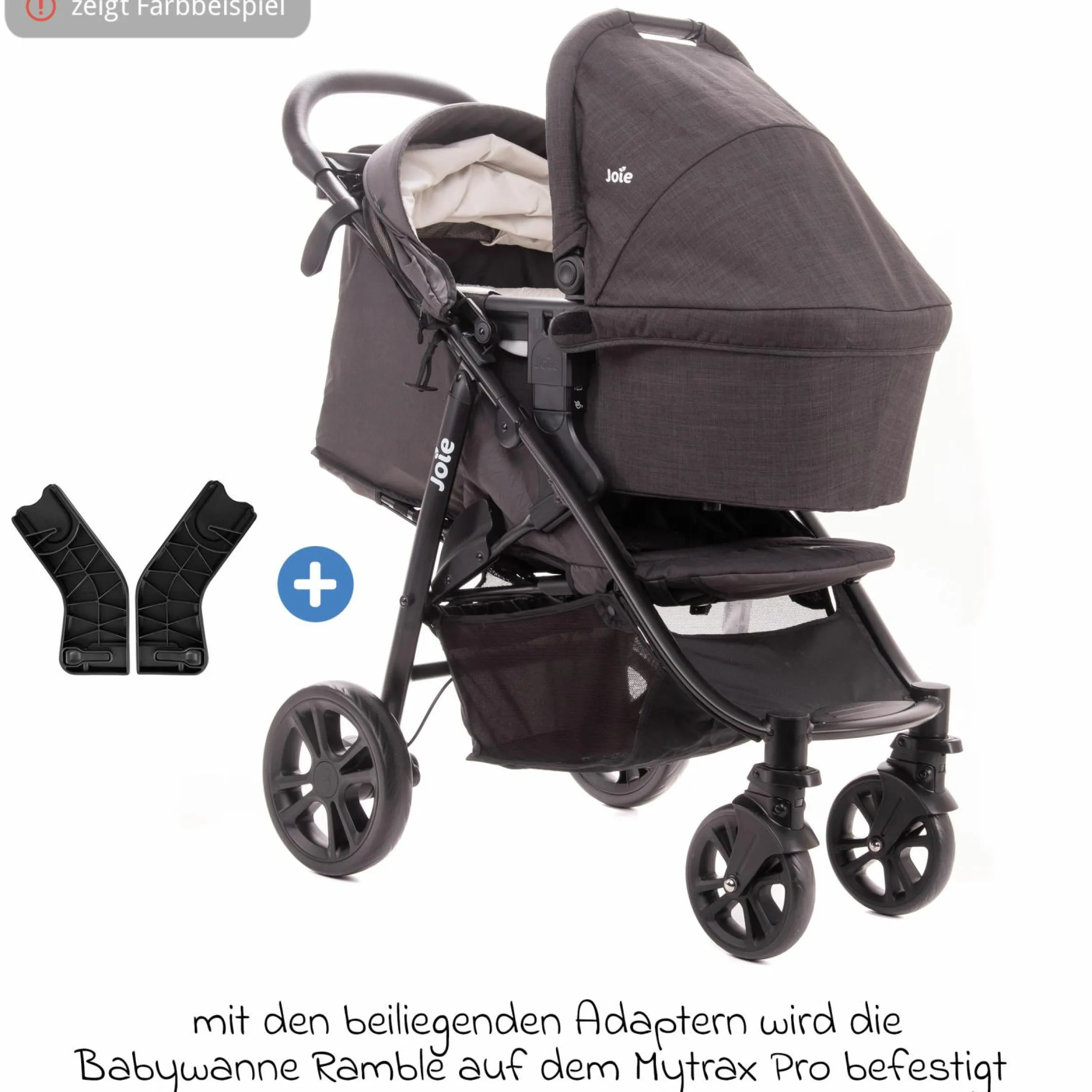 2in1 Kombi-Kinderwagen-Set Mytrax Pro bis 22 kg belastbar mit Kinderwagenkette & Ring-Greifling - Teleskopschieber, Getränkehalter, Babywanne Ramble, Adapter & Zubehörpaket - Blueberry - Kollektion 2025