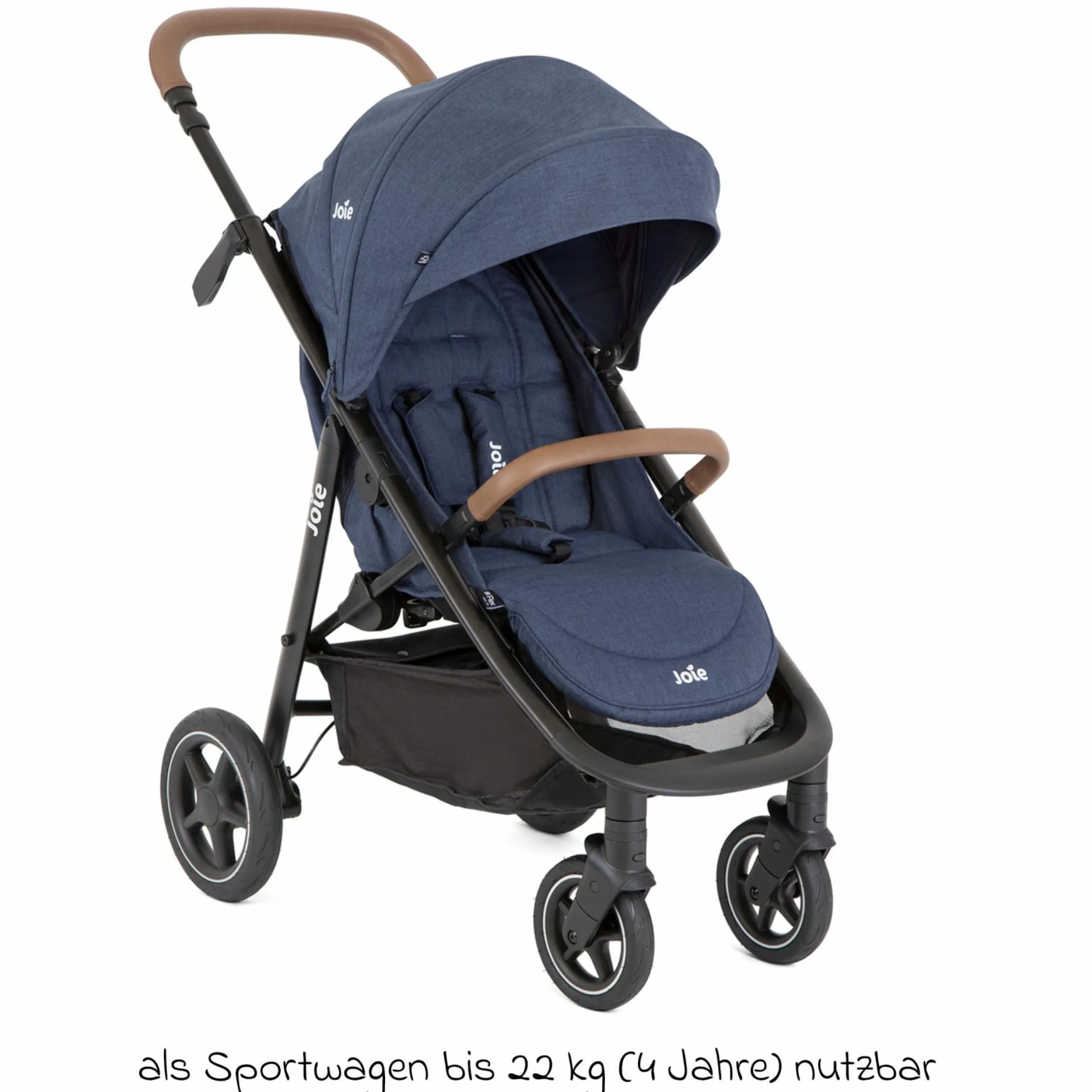 2in1 Kombi-Kinderwagen-Set Mytrax Pro bis 22 kg belastbar mit Kinderwagenkette & Ring-Greifling - Teleskopschieber, Getränkehalter, Babywanne Ramble, Adapter & Zubehörpaket - Blueberry - Kollektion 2025