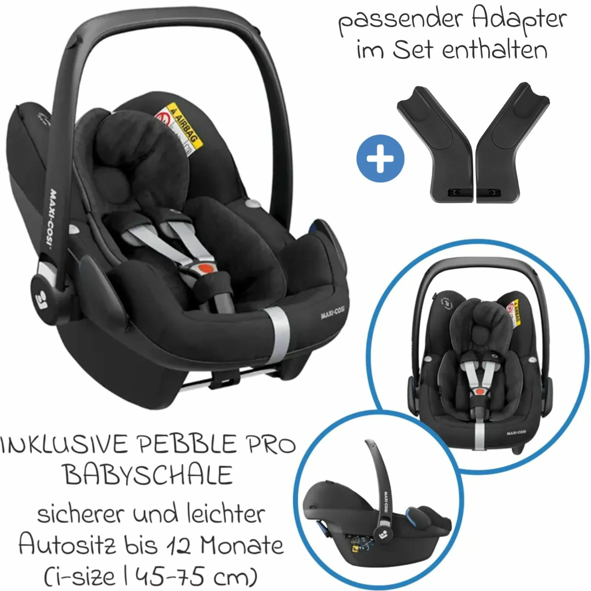 4in1 Kombi-Kinderwagen-Set Mytrax Pro bis 22 kg belastbar mit Babywanne Ramble, Babyschale Pebble Pro, Isofix-Basis, Activity-Trapez, Schmusetuch, Greifling, Adapter & Zubehörpaket - Cycle Collection - Shell Gray - Kollektion 2025