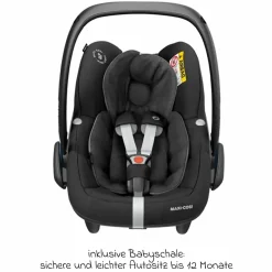4in1 Kombi-Kinderwagen-Set Mytrax Pro bis 22 kg belastbar mit Babywanne Ramble, Babyschale Pebble Pro, Isofix-Basis, Activity-Trapez, Schmusetuch, Greifling, Adapter & Zubehörpaket - Cycle Collection - Shell Gray - Kollektion 2025