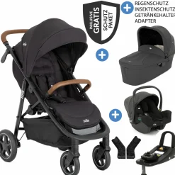 4in1 Kombi-Kinderwagen-Set Mytrax Pro bis 22 kg belastbar mit Teleskopschieber, Getränkehalter, Babyschale i-Snug 2, Babywanne Ramble, Adapter, Isofix-Basis & Zubehör Paket - Shale - Kollektion 2025