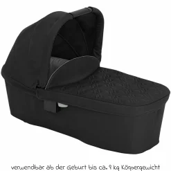 3in1 Kombi-Kinderwagen-Set Near2Me DLX bis 22 kg belastbar mit Babywanne, Babyschale SnugLite & Regenschutz - Midnight - Kollektion 2025