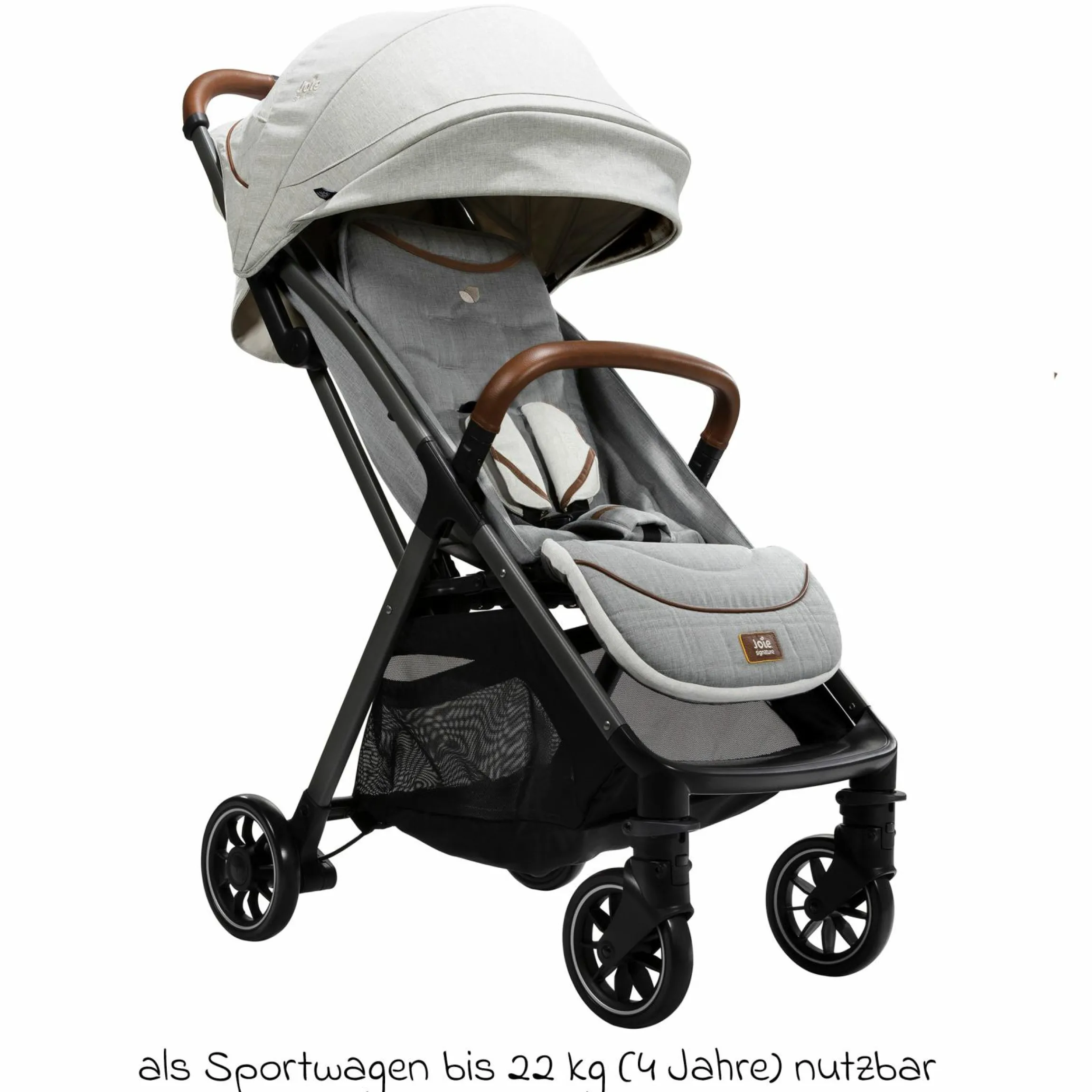 2in1 Kombi-Kinderwagen-Set Parcel bis 22 kg belastbar mit Liegefunktion, Babywanne Ramble XL, Adapter, Regenschutz, Insektenschutz & Transporttasche - Signature - Oyster