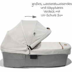 2in1 Kombi-Kinderwagen-Set Parcel bis 22 kg belastbar mit Liegefunktion, Babywanne Ramble XL, Adapter, Regenschutz, Insektenschutz & Transporttasche - Signature - Oyster