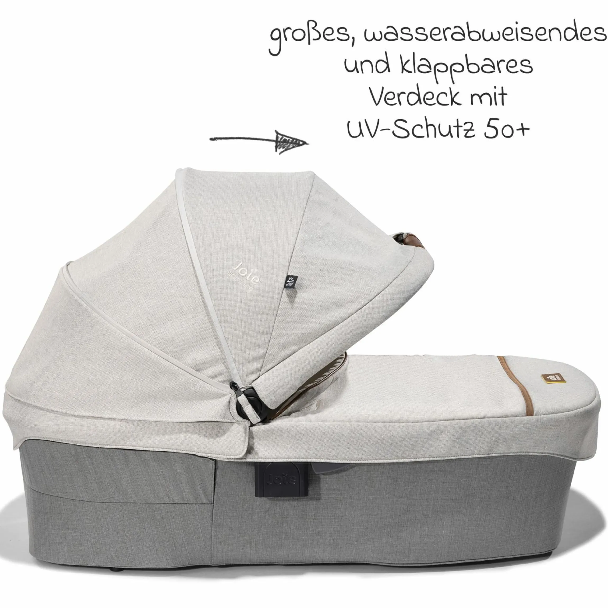 2in1 Kombi-Kinderwagen-Set Parcel bis 22 kg belastbar mit Liegefunktion, Babywanne Ramble XL, Adapter, Regenschutz, Insektenschutz & Transporttasche - Signature - Oyster