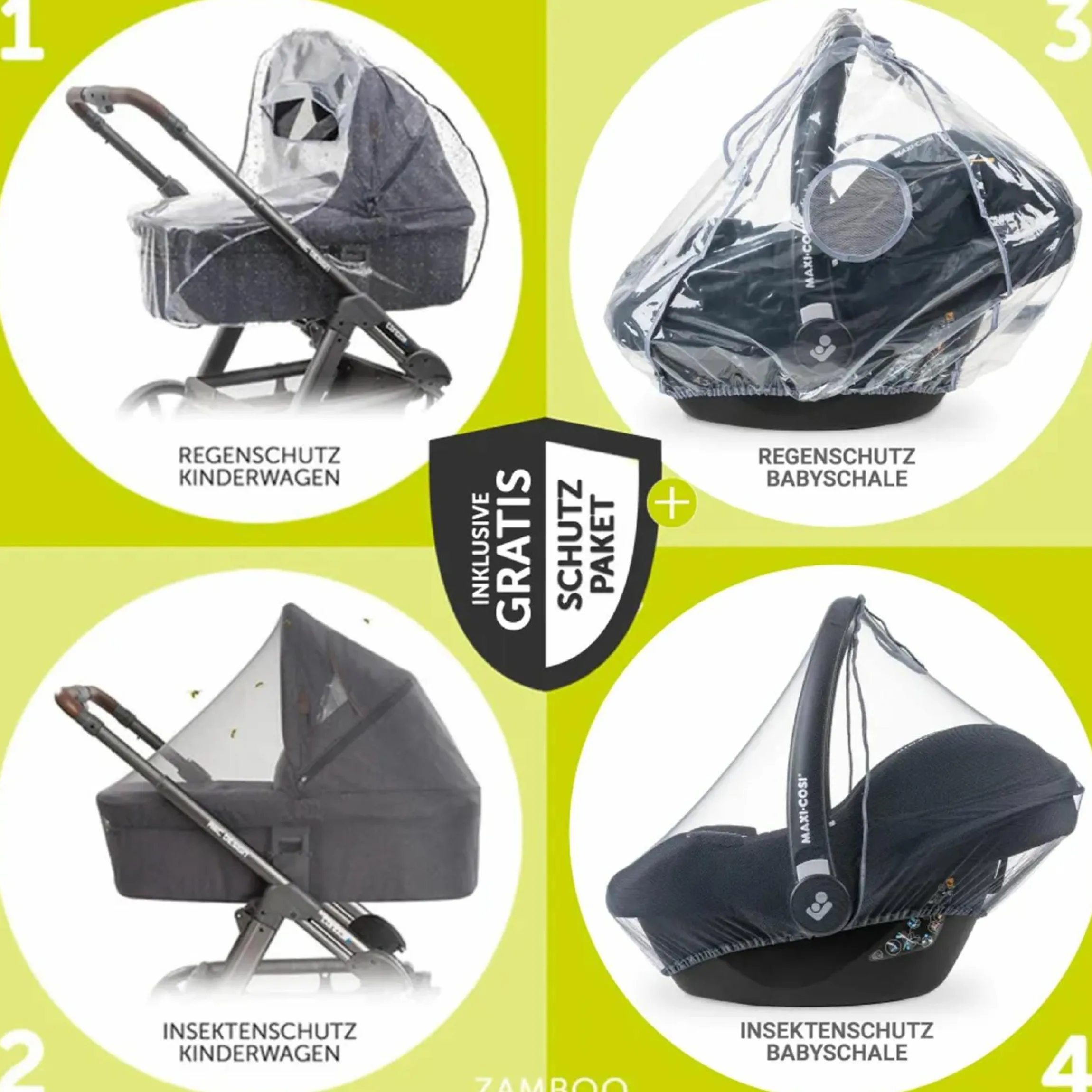 3in1 Kombi-Kinderwagen-Set Pro mit Luftreifen inkl. Kombi-Einheit ( Babywanne+Sitz) inkl. Maxi-Cosi Pebble Pro, Handyhalter, Getränkeflasche & XXL Zubehörpaket - Anthrazit - Kollektion 2024