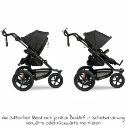 3in1 Kombi-Kinderwagen-Set Pro mit Luftreifen inkl. Kombi-Einheit ( Babywanne+Sitz) inkl. Maxi-Cosi Pebble Pro, Handyhalter, Getränkeflasche & XXL Zubehörpaket - Anthrazit - Kollektion 2024
