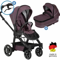 2in1 Kombi-Kinderwagen-Set Rock IT GTR Outdoor bis 22 kg belastbar mit Knickschieber, Handbremse, Sportsitz, Falttasche Premium & Regenschutz - Amethyst - Kollektion 2024