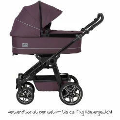 2in1 Kombi-Kinderwagen-Set Rock IT GTR Outdoor bis 22 kg belastbar mit Knickschieber, Handbremse, Sportsitz, Falttasche Premium & Regenschutz - Amethyst - Kollektion 2024