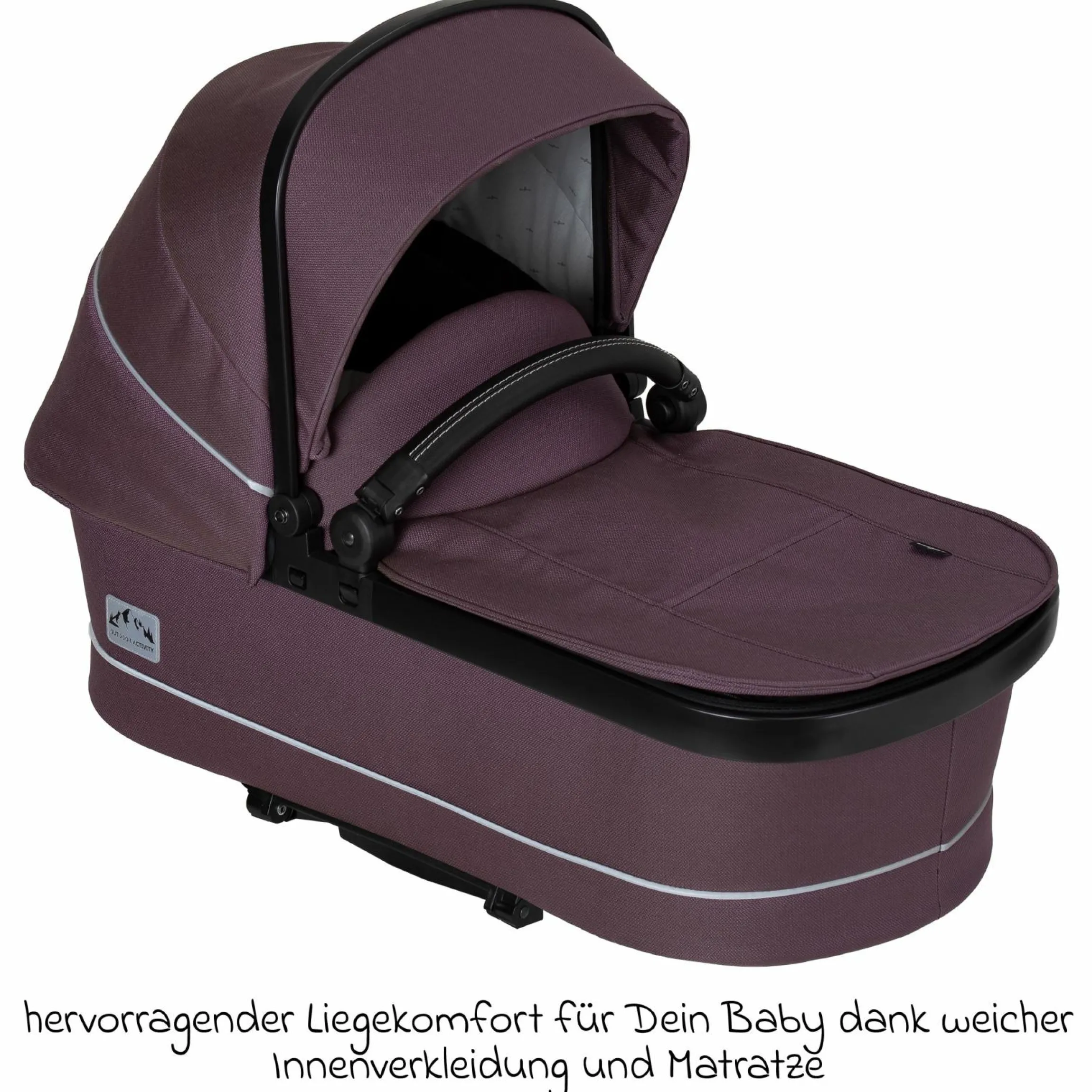 2in1 Kombi-Kinderwagen-Set Rock IT GTR Outdoor bis 22 kg belastbar mit Knickschieber, Handbremse, Sportsitz, Falttasche Premium & Regenschutz - Amethyst - Kollektion 2024