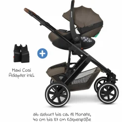 3in1 Kombi-Kinderwagen-Set Salsa 5 Air All in One Set inkl. Maxi Cosi Pebble Pro2, Babywanne, Sportsitz, Adapter - Pure - Nature - Kollektion 2025