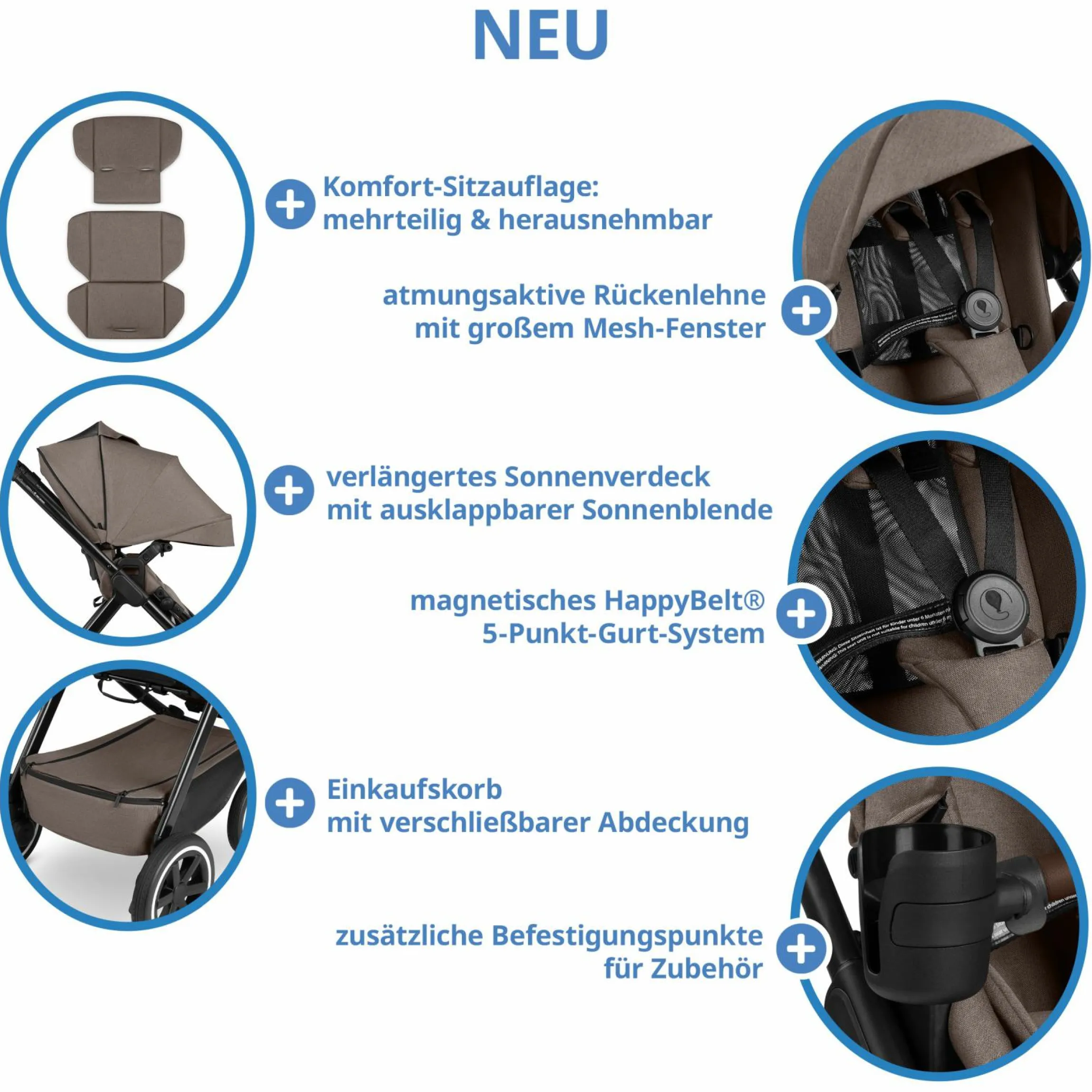 3in1 Kombi-Kinderwagen-Set Samba 2 All in One Set inkl. Maxi Cosi Pebble Pro2, Babywanne, Sportsitz, Adapter - Pure - Nature - Kollektion 2025