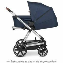 3in1 Kombi-Kinderwagen-Set Timbo 4 mit Babywanne, Sportsitz, Babyschale Tulip & Adapter - Ocean