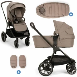 2in1 Kombi-Kinderwagen-Set Triv Lx All-in-One-Set bis 22 kg mit Baybwanne, Teleskopschieber, Regenschutz, Adapter, Fußsack & Handschuhe - Cedar