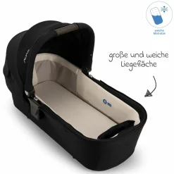 2in1 Kombi-Kinderwagen-Set Triv Lx All-in-One-Set bis 22 kg mit Baybwanne, Teleskopschieber, Regenschutz, Adapter, Fußsack & Handschuhe - Caviar