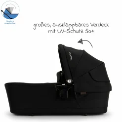 2in1 Kombi-Kinderwagen-Set Triv Lx All-in-One-Set bis 22 kg mit Baybwanne, Teleskopschieber, Regenschutz, Adapter, Fußsack & Handschuhe - Caviar