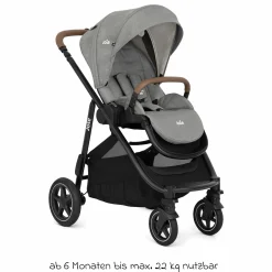 2in1 Kombi-Kinderwagen-Set Versatrax bis 22 kg belastbar mit Babywanne Ramble XL, Schnullerkette, Adapter & Zubehörpaket - Pebble