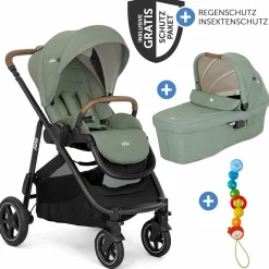2in1 Kombi-Kinderwagen-Set Versatrax bis 22 kg belastbar mit Babywanne Ramble XL, Schnullerkette, Adapter & Zubehörpaket - Laurel