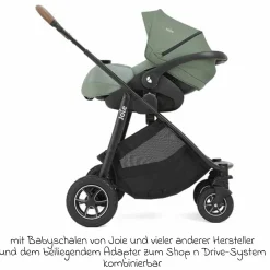 2in1 Kombi-Kinderwagen-Set Versatrax bis 22 kg belastbar mit Babywanne Ramble XL, Schnullerkette, Adapter & Zubehörpaket - Laurel