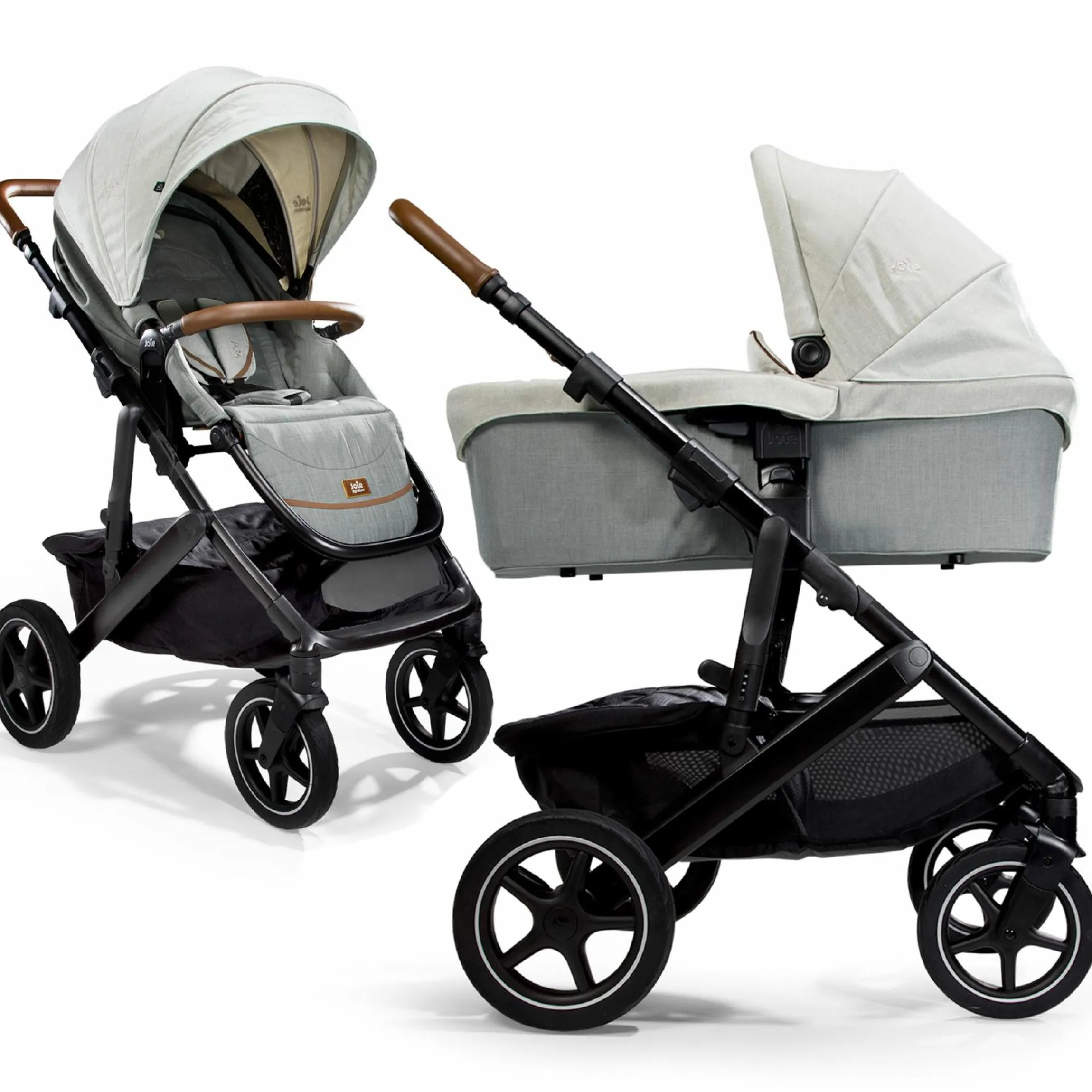 2in1 Kombi-Kinderwagen-Set Vinca bis 22 kg belastbar mit Teleskopschieber umsetzbare Sitzeinheit, Babywanne Ramble XL, Adapter, Regenschutz & Rückenpolster - Signature - Oyster