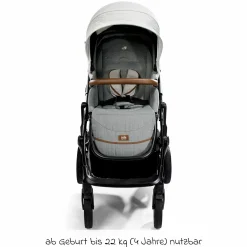 2in1 Kombi-Kinderwagen-Set Vinca bis 22 kg belastbar mit Teleskopschieber umsetzbare Sitzeinheit, Babywanne Ramble XL, Adapter, Regenschutz & Rückenpolster - Signature - Oyster