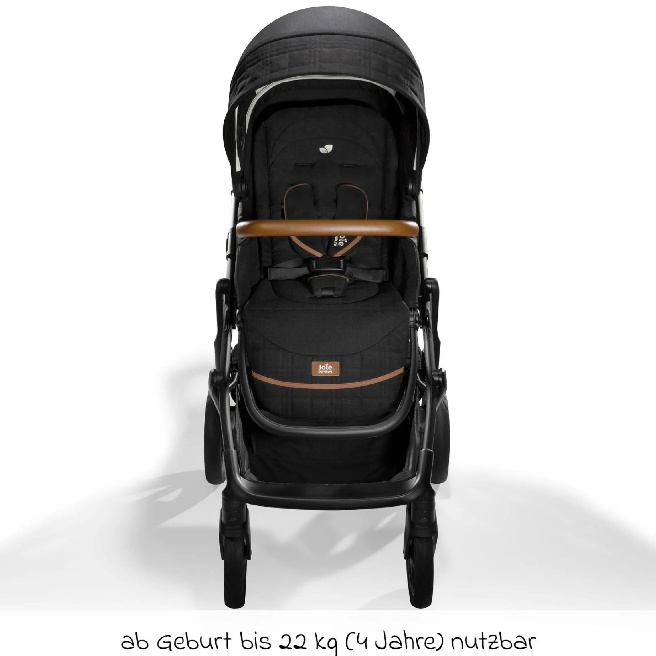 2in1 Kombi-Kinderwagen-Set Vinca bis 22 kg belastbar mit Kinderwagenkette & Ring-Greifling - Teleskopschieber, Sitzeinheit, Babywanne Ramble XL, Adapter & Zubehörpaket - Signature - Eclipse