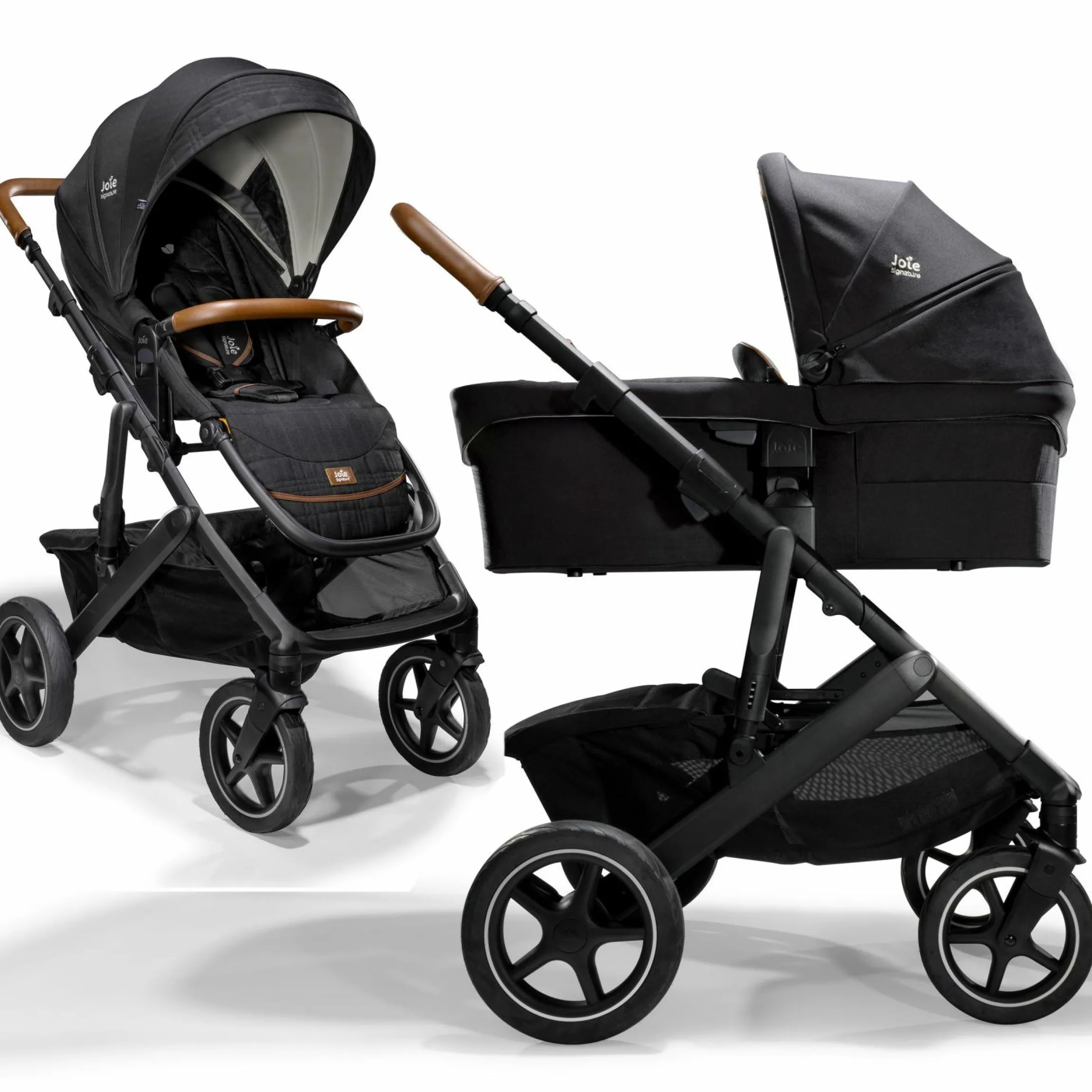 2in1 Kombi-Kinderwagen-Set Vinca bis 22 kg belastbar mit Teleskopschieber umsetzbare Sitzeinheit, Babywanne Ramble XL, Adapter, Regenschutz & Rückenpolster - Signature - Eclipse