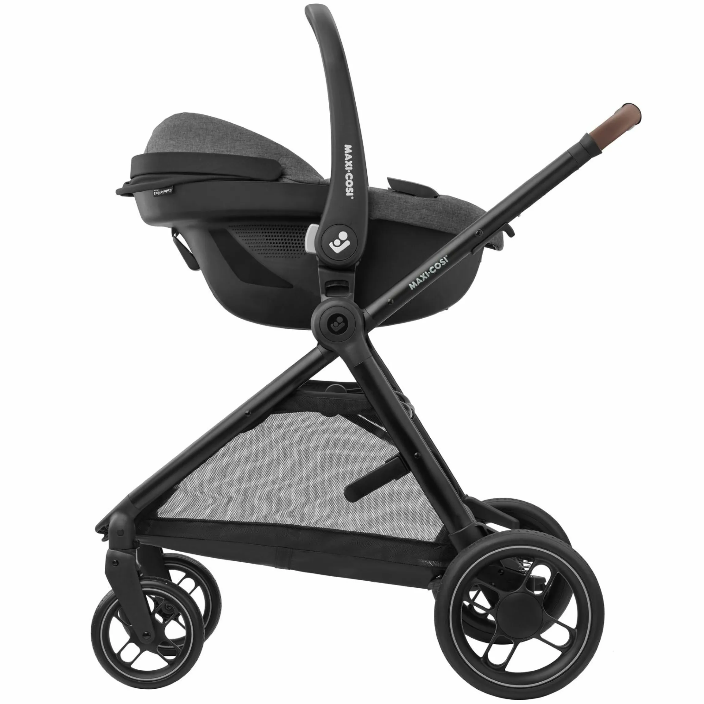 3in1 Kombi-Kinderwagen-Set Zelia S Trio bis 22 kg inkl. Babyschale CabrioFix S i-Size , Adapter, Wickeltasche & Regenschutz - Dark Grey - Kollektion 2025