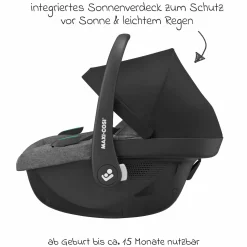 3in1 Kombi-Kinderwagen-Set Zelia S Trio bis 22 kg inkl. Babyschale CabrioFix S i-Size , Adapter, Wickeltasche & Regenschutz - Dark Grey - Kollektion 2025