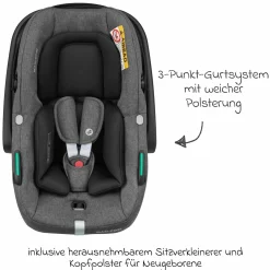 3in1 Kombi-Kinderwagen-Set Zelia S Trio bis 22 kg inkl. Babyschale CabrioFix S i-Size , Adapter, Wickeltasche & Regenschutz - Dark Grey - Kollektion 2025
