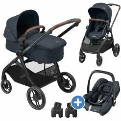 3-in-1 Kombi-Kinderwagen-Set Zelia³ inkl. Babyschale CabrioFix i-Size & Adapter, 22 kg - Essential Graphite - Kollektion 2024