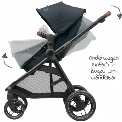 3-in-1 Kombi-Kinderwagen-Set Zelia³ inkl. Babyschale CabrioFix i-Size & Adapter, 22 kg - Essential Graphite - Kollektion 2024