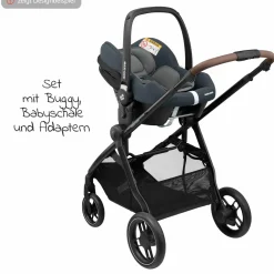 3-in-1 Kombi-Kinderwagen-Set Zelia³ inkl. Babyschale CabrioFix i-Size & Adapter, 22 kg - Essential Graphite - Kollektion 2024