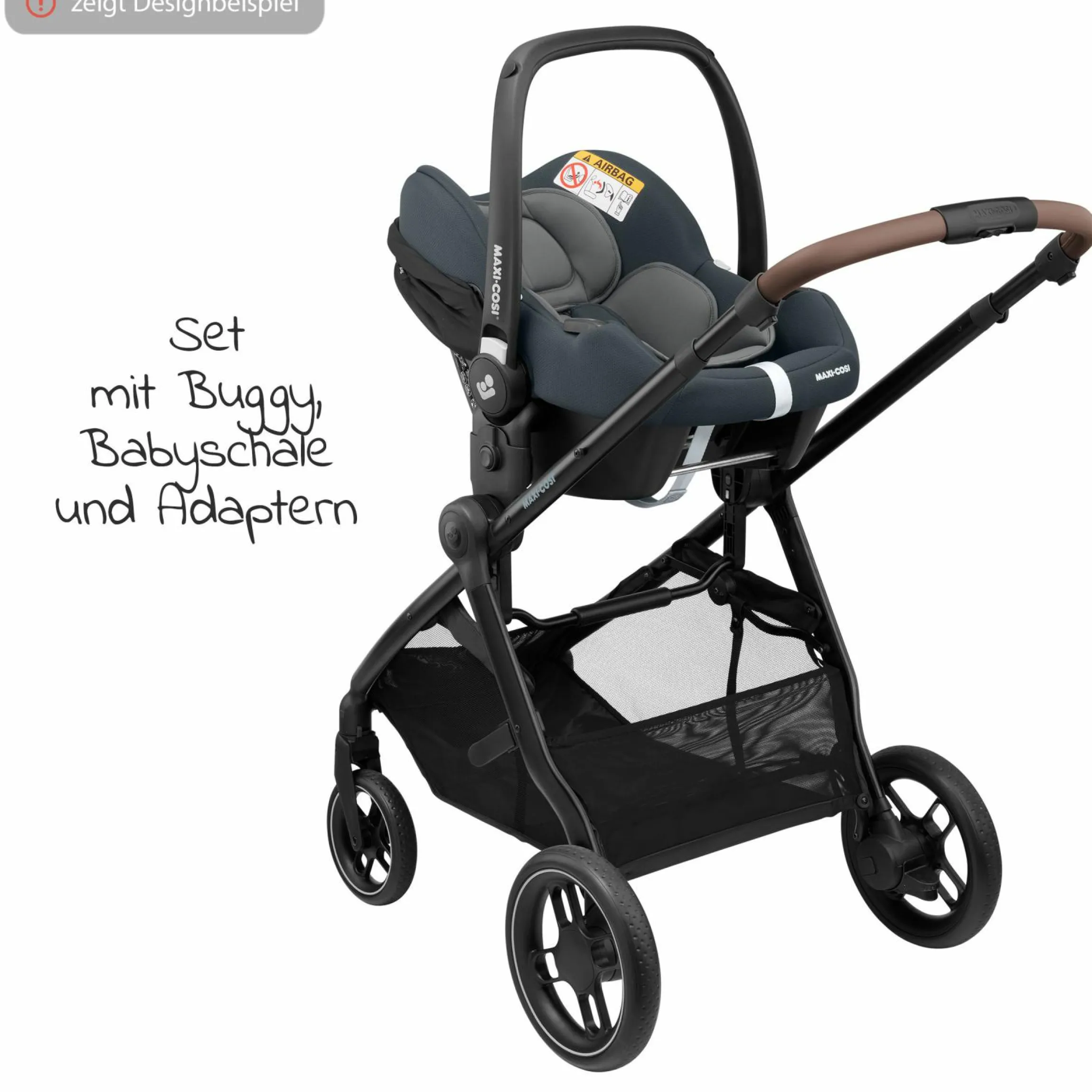 3-in-1 Kombi-Kinderwagen-Set Zelia³ inkl. Babyschale CabrioFix i-Size & Adapter, 22 kg - Essential Graphite - Kollektion 2024