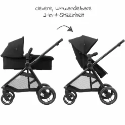 3-in-1 Kombi-Kinderwagen-Set Zelia³ inkl. Babyschale CabrioFix i-Size & Adapter, 22 kg - Black - Kollektion 2025