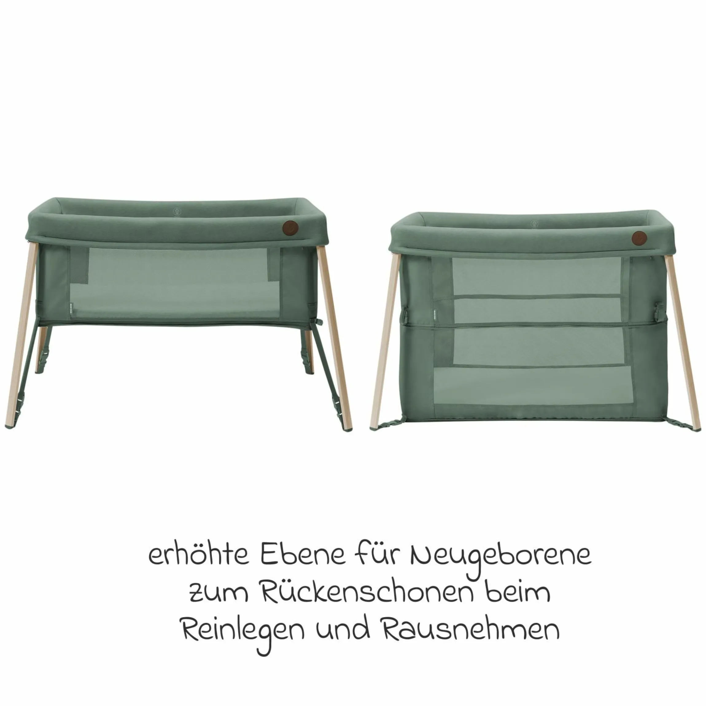 2-in-1 Reisebett Iris für Neugeborene & Kleinkinder inkl. Matratze & Reistasche nur 5,96 kg leicht - Beyound - Green Eco - Kollektion 2025
