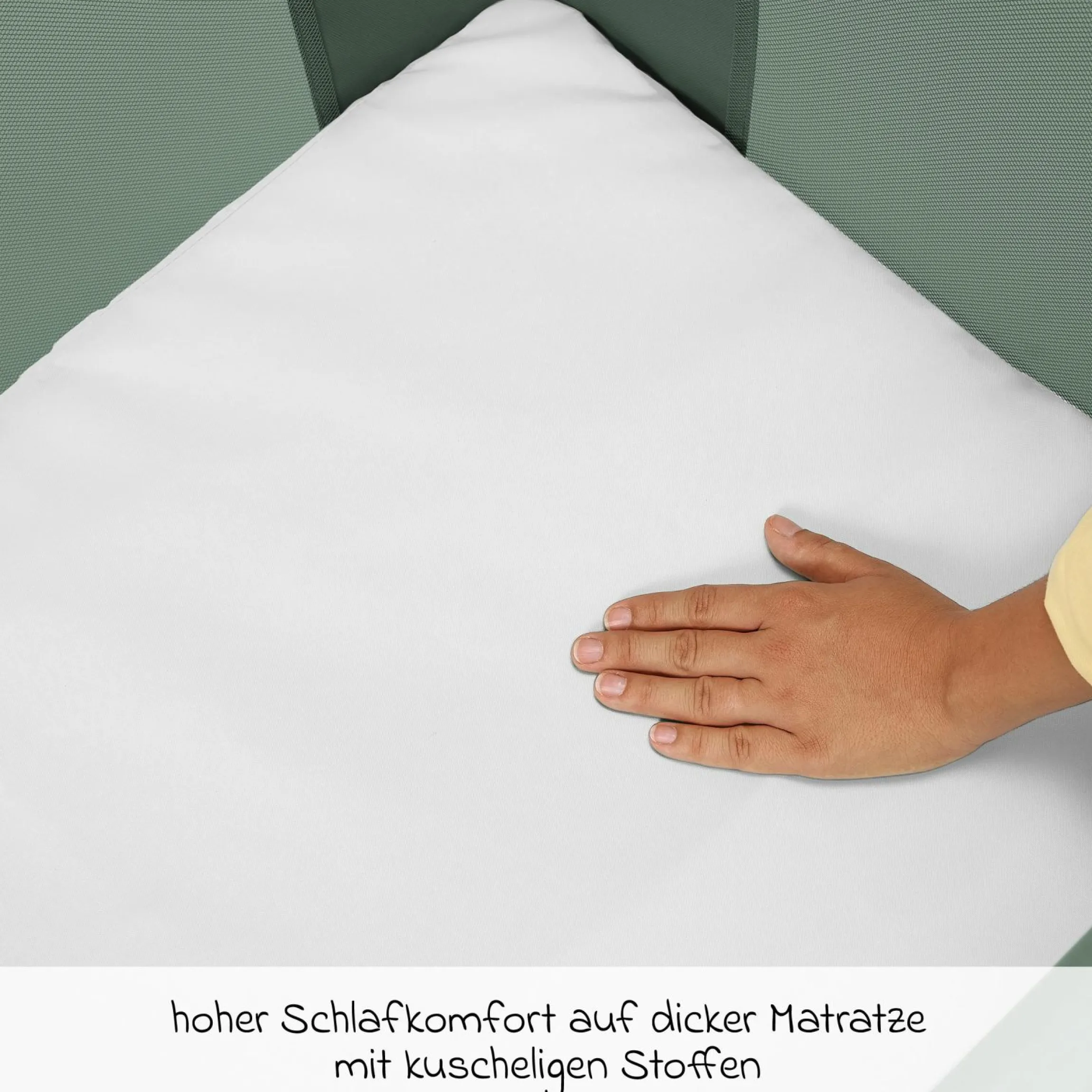 2-in-1 Reisebett Iris für Neugeborene & Kleinkinder inkl. Matratze & Reistasche nur 5,96 kg leicht - Beyound - Green Eco - Kollektion 2025