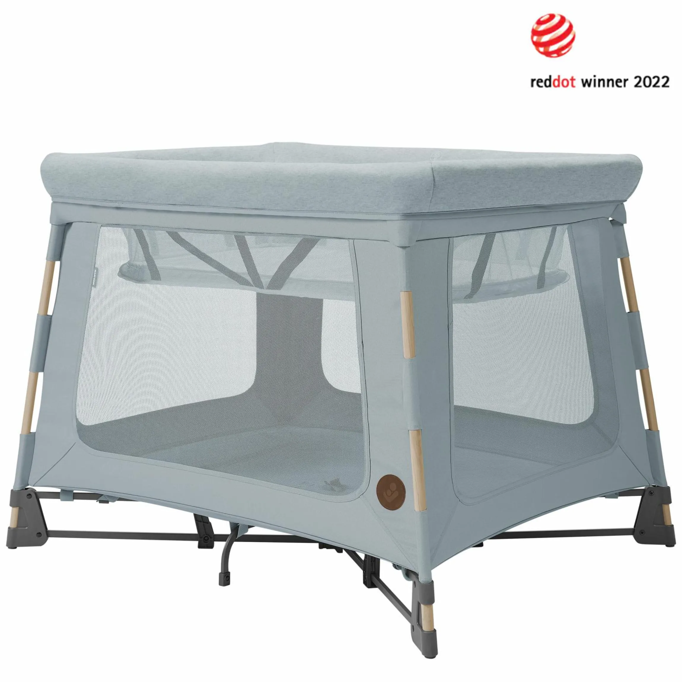 3-in-1 Reisebett Swift Reisebett, Beistellbett, Laufstall mit Matratze & Tragetasche nur 6,70 kg leicht - Beyound - Grey Eco - Kollektion 2025