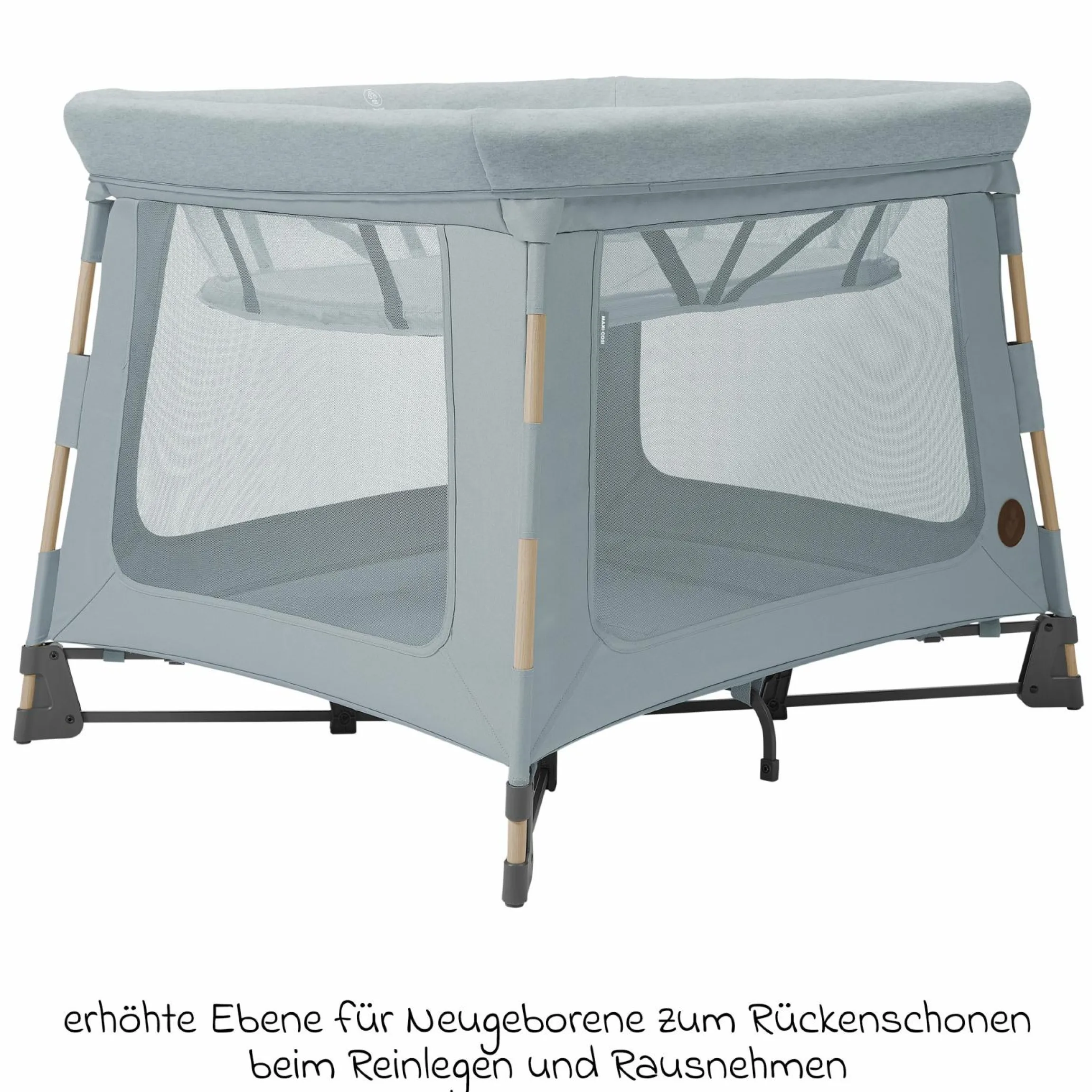 3-in-1 Reisebett Swift Reisebett, Beistellbett, Laufstall mit Matratze & Tragetasche nur 6,70 kg leicht - Beyound - Grey Eco - Kollektion 2025