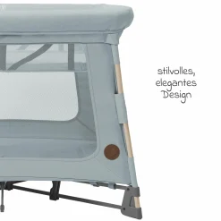 3-in-1 Reisebett Swift Reisebett, Beistellbett, Laufstall mit Matratze & Tragetasche nur 6,70 kg leicht - Beyound - Grey Eco - Kollektion 2025