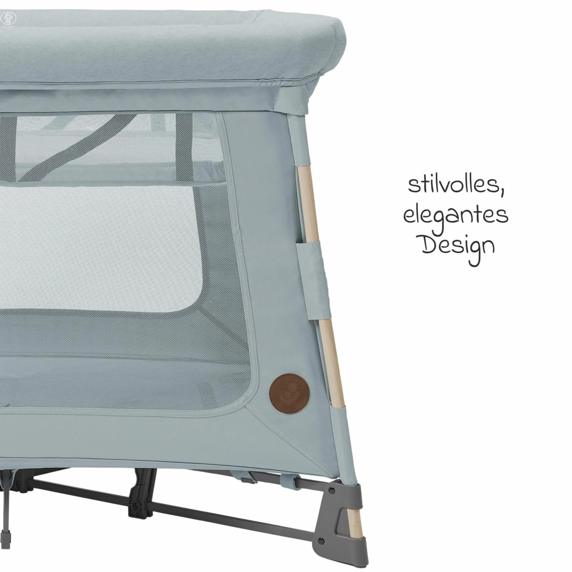 3-in-1 Reisebett Swift Reisebett, Beistellbett, Laufstall mit Matratze & Tragetasche nur 6,70 kg leicht - Beyound - Grey Eco - Kollektion 2025