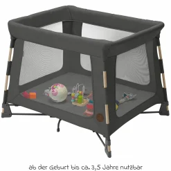 3-in-1 Reisebett Swift Reisebett, Beistellbett, Laufstall mit Matratze & Tragetasche nur 6,70 kg leicht - Beyound - Graphite Eco - Kollektion 2025