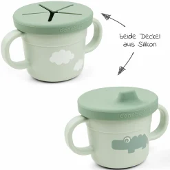 2in1 Schnabeltasse & Snackbecher Foodie - Croco - Grün