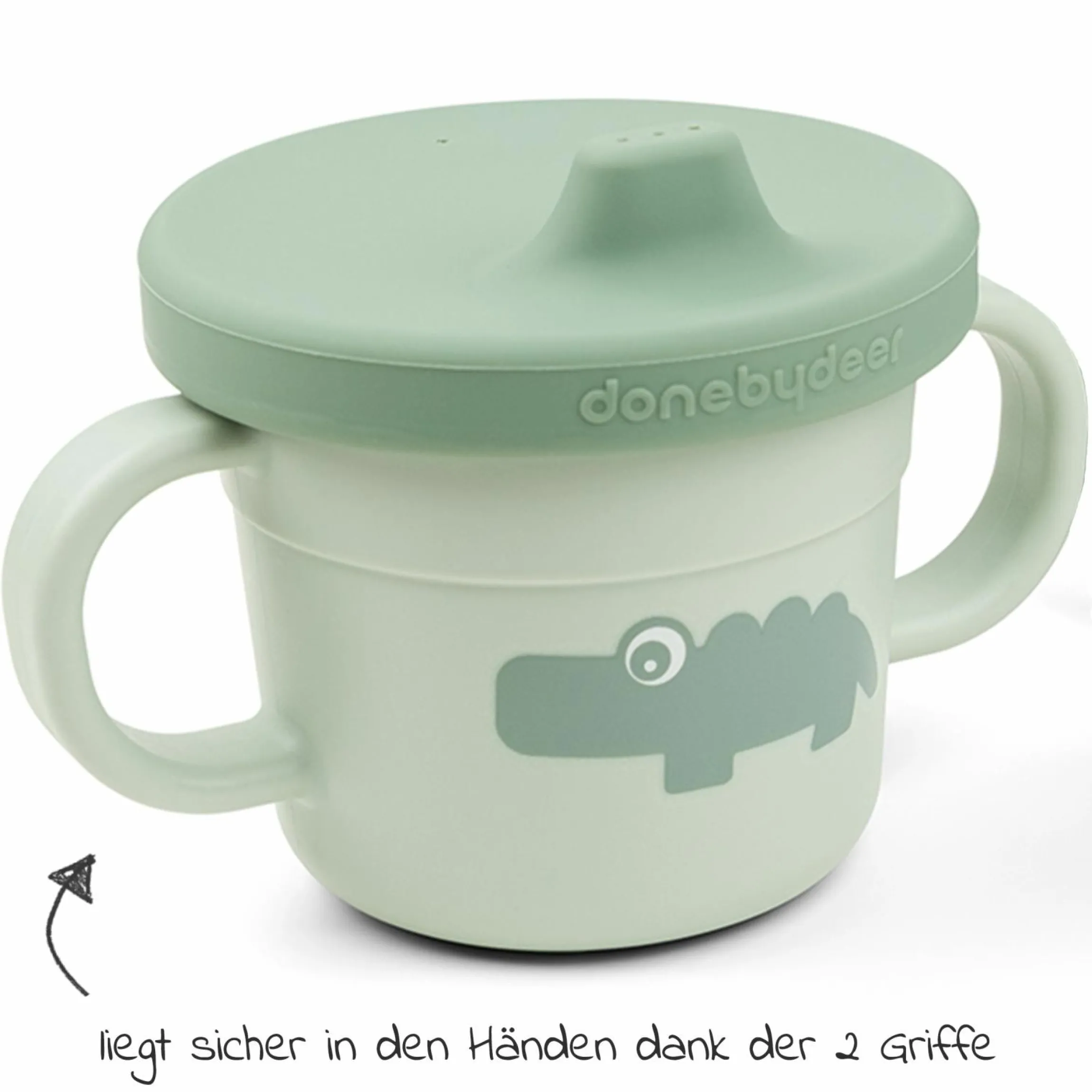 2in1 Schnabeltasse & Snackbecher Foodie - Croco - Grün