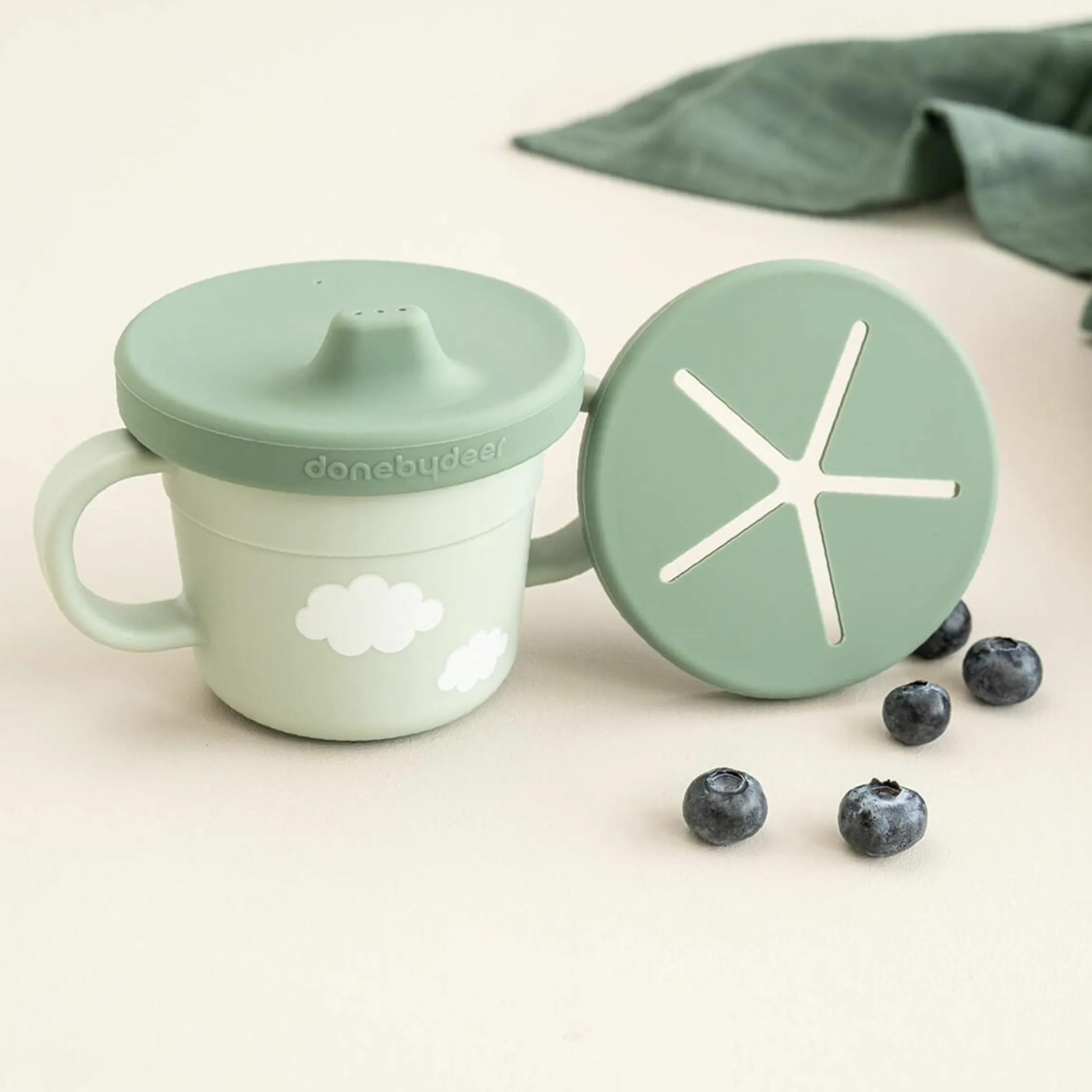 2in1 Schnabeltasse & Snackbecher Foodie - Croco - Grün