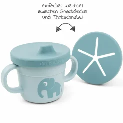 2in1 Schnabeltasse & Snackbecher Foodie - Elphee - Blau